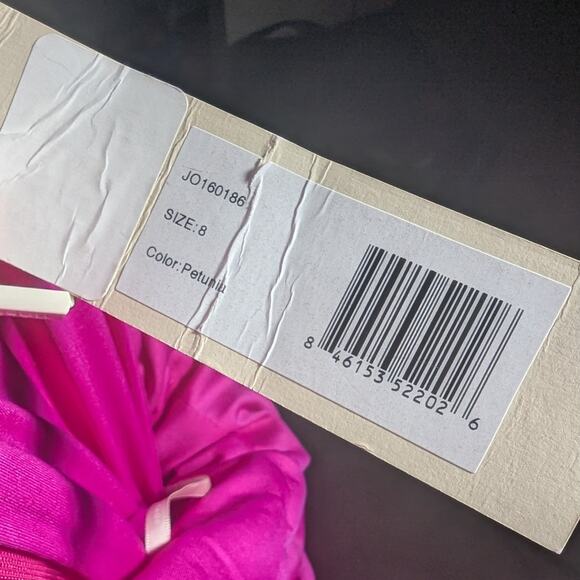 Halston Heritage Petunia Pink Criss Cross Back Stretch Jersey Evening Gown 8 NWT - Picture 6 of 8